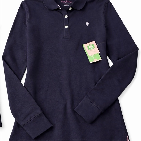 New w/ tags Lilly Pulitzer Navy Button Down Shirt - Picture 2 of 5